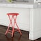 Hastings Home Folding Round Stool Heavy Duty 24-Inch Collapsible Padded 300 Pound Limit for Dorm, Gameroom (Red) 275515VCA - alternate 1
